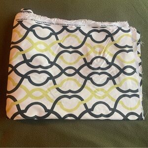 Waverly “Making Waves” fabric. 2 yds. 56”. White, black & green/yellow.
